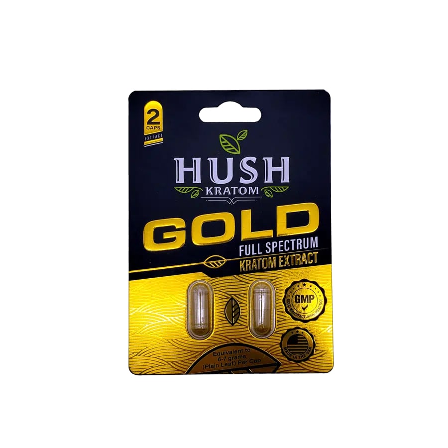 Hush Kratom Gel Caps 2ct | Gold